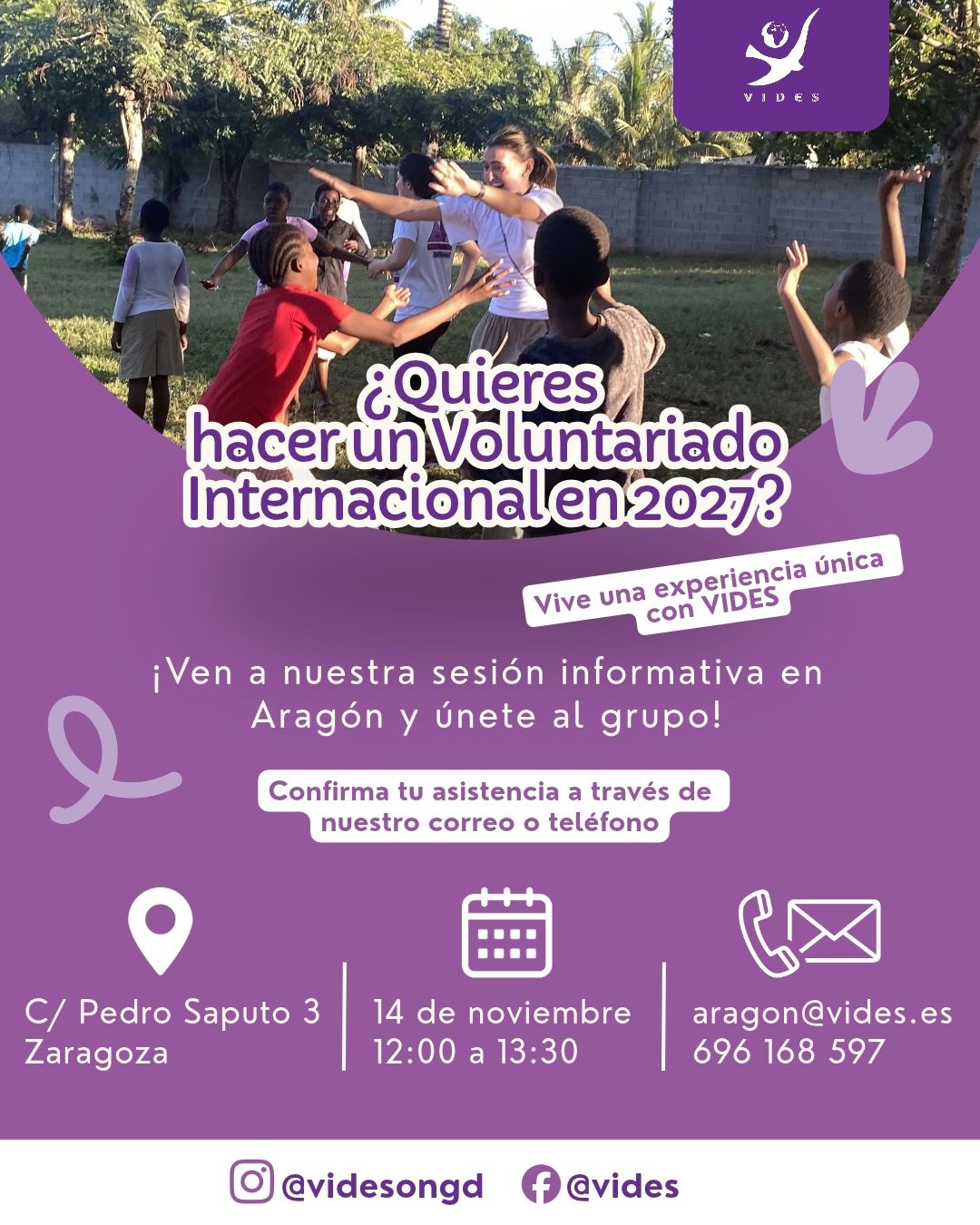Sesión informativa sobre nuestro voluntariado internacional en Aragón